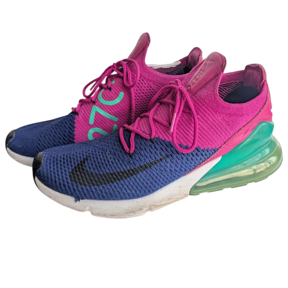 Nike Air Max 270 Knit Sneakers - Pink Blue Teal Men's Size 11